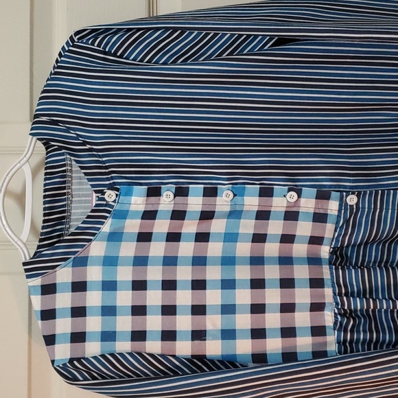 Blue Multi Pattern Interesting Dress. No Tags. Suspected Size 12-14. - Picture 2 of 5